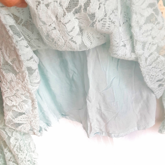 ALTAR'D STATE Precilla Floral Lace Square Neckline Frilled Blouse Size Small - Picture 6 of 12